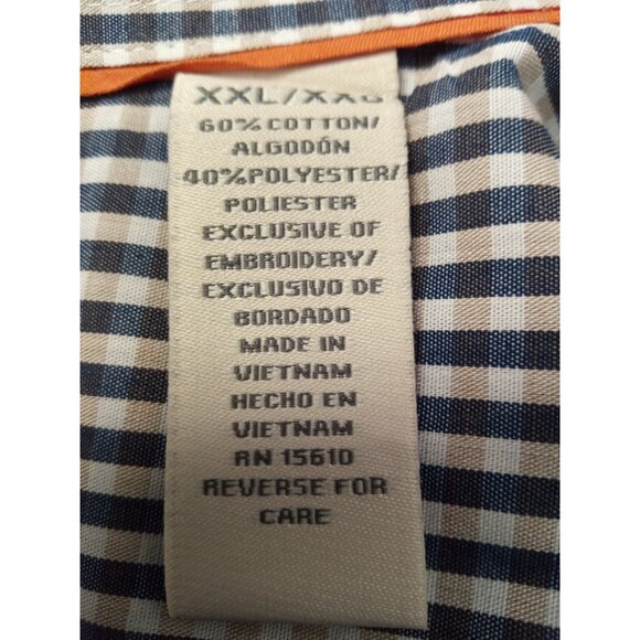 Dockers Men's Blue White Tan Casual Button Down Shirt Size XXL - Picture 4 of 4